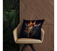 Warren Reed - Designer Golden Giraffe Face Splashart Outdoor Cushion in Yellow | Size: 60 cm x 60 cm Warren Reed - Designer Yellow 60 cm x 60 cm