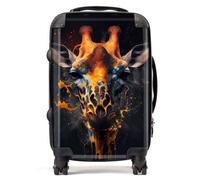 Warren Reed - Designer Golden Giraffe Face Splashart Suitcase Cabin, Multi