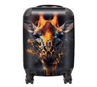 Warren Reed - Designer Golden Giraffe Face Splashart Suitcase Cabin, Multi