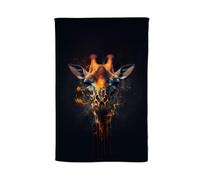 Warren Reed - Designer Golden Giraffe Face Splashart Tea Towel in Yellow Warren Reed - Designer Yellow