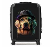 Warren Reed - Designer Golden Retriever Dog With Glasses Splashart Suitcase Medium, Multi