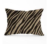 Warren Reed - Designer Golden Zebra Print Cushions in Brown | Size: 33 cm x 48 cm Warren Reed - Designer Brown 33 cm x 48 cm