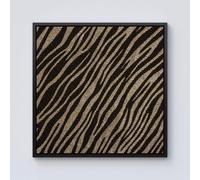 Warren Reed - Designer Golden Zebra Print Framed Canvas in Black | Size: W16" x H16" Warren Reed - Designer Black W16" x H16"