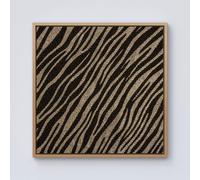 Warren Reed - Designer Golden Zebra Print Framed Canvas in Light Brown | Size: W30" x H30" Warren Reed - Designer Light Brown W30" x H30"