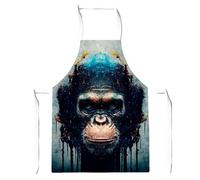 Warren Reed - Designer Gorilla Face Splashart Apron in Brown Warren Reed - Designer Brown