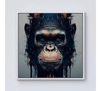 Warren Reed - Designer Gorilla Face Splashart Framed Canvas in Off-White | Size: w10 inch x h10 inch Warren Reed - Designer Off-White w10 inch x h10 inch