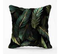 Green and Gold Leaves Cushions Warren Reed - Designer Green 60cm x 60cm
