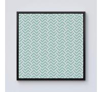 Warren Reed - Designer Green Geometric Pattern Framed Canvas in Black | Size: W30" x H30" Warren Reed - Designer Black W30" x H30"