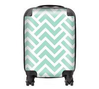 Green Geometric Pattern Suitcase Warren Reed - Designer Green Mini Cabin