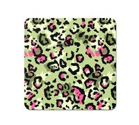 Warren Reed - Designer Green & Pink Leopard Print Coasters - Set of 4 Warren Reed - Designer Green
