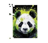 Warren Reed - Designer Green Splashart Panda Face Jigsaw Puzzle | Size: 1000 Pieces Warren Reed - Designer Green 1000 Pieces