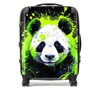 Warren Reed - Designer Green Splashart Panda Face Suitcase Large, Multi