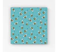 Warren Reed - Designer Hand Drawn Busy Bees Canvas in Blue | Size: w40 inch x h40 inch Warren Reed - Designer Blue w40 inch x h40 inch