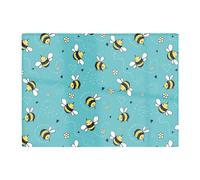 Warren Reed - Designer Hand Drawn Busy Bees Glass Chopping Board in Blue Warren Reed - Designer Blue
