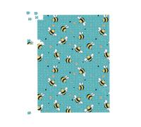 Warren Reed - Designer Hand Drawn Busy Bees Jigsaw Puzzle in Blue | Size: 1000 Pieces Warren Reed - Designer Blue 1000 Pieces