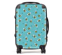 Warren Reed - Designer Hand Drawn Busy Bees Suitcase Cabin, Blue
