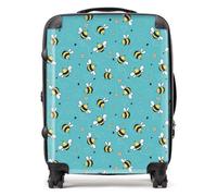Warren Reed - Designer Hand Drawn Busy Bees Suitcase Large, Blue