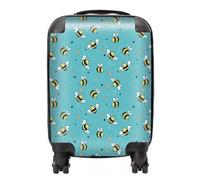Hand Drawn Busy Bees Suitcase Warren Reed - Designer Blue Small