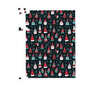 Warren Reed - Designer Hand Drawn Cheerful Santa Hats Jigsaw Puzzle in Red | Size: 500 Piece Warren Reed - Designer Red 500 Piece