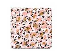 Warren Reed - Designer Hand Drawn Pink Leopard Print Coasters - Set of 4 Warren Reed - Designer Pink