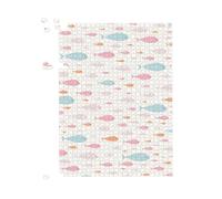 Warren Reed - Designer Hand Drawn Swimming Fish Jigsaw Puzzle in Pink | Size: 500 Piece Warren Reed - Designer Pink 500 Piece