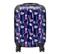 Warren Reed - Designer Hand Drawn Wild Flowers Suitcase - Lightweight Hard Case, TSA Lock, 4 Spinner Wheels