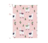 Warren Reed - Designer Happy Lama Jigsaw Puzzle in Pink | Size: 1000 Pieces Warren Reed - Designer Pink 1000 Pieces