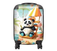 Warren Reed - Designer Happy Panda On A Beach Holiday Suitcase Small, Multi