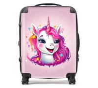 Warren Reed - Designer Happy Unicorn Splashart Suitcase - Lightweight Hard Case, TSA Lock, 4 Spinner Wheels