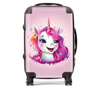 Warren Reed - Designer Happy Unicorn Splashart Suitcase - Lightweight Hard Case, TSA Lock, 4 Spinner Wheels