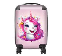 Warren Reed - Designer Happy Unicorn Splashart Suitcase - Lightweight Hard Case, TSA Lock, 4 Spinner Wheels