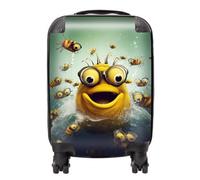 Warren Reed Designer Happy Worm And Bees Splashart Suitcase - Small