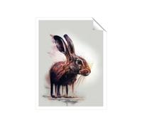 Warren Reed - Designer Hare Face Splashart Unframed Art Print | Size: W24" x H36" Warren Reed - Designer Multicolor W24" x H36"