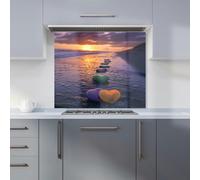 Warren Reed - Designer Heartstones At Sunset Kitchen Splashback W900Mm X H750Mm, Multi