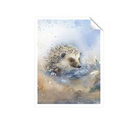 Warren Reed - Designer Hedgehog Watercolour Unframed Art Print | Size: W16" x H24" Warren Reed - Designer Multicolor W16" x H24"