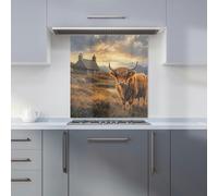 Warren Reed - Designer Highland Cow And A Cottage Kitchen Splashback - W700mm x H750mm