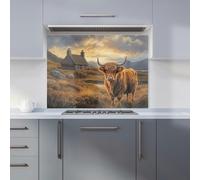 Warren Reed - Designer Highland Cow And A Cottage Kitchen Splashback - W900mm x H650mm
