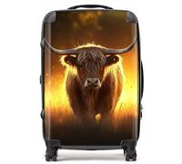 Warren Reed - Designer Highland Cow Sunset Suitcase Medium, Multi