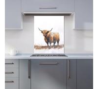 Warren Reed Designer Highland Cow Watercolour Kitchen Splashback