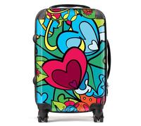 Warren Reed - Designer Hippie Psychedelic Pattern Suitcase - Lightweight Hard Case, TSA Lock, 4 Spinner Wheels