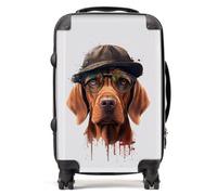 Warren Reed - Designer Hungarian Vizsla Dog With Glasses Splashart Suitcase Cabin, Multi