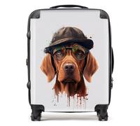 Warren Reed - Designer Hungarian Vizsla Dog With Glasses Splashart Suitcase Large, Multi