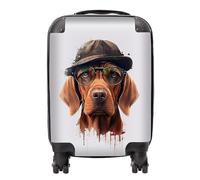Warren Reed - Designer Hungarian Vizsla Dog Splashart Suitcase - Lightweight Hard Case, TSA Lock, 4 Spinner Wheels