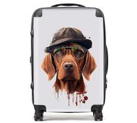 Warren Reed - Designer Hungarian Vizsla Dog Splashart Suitcase - Lightweight Hard Case, TSA Lock, 4 Spinner Wheels
