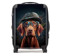 Warren Reed - Designer Hungarian Vizsla Dog Splashart Suitcase - Lightweight Hard Case, TSA Lock, 4 Spinner Wheels