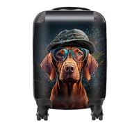 Warren Reed - Designer Hungarian Vizsla Dog Splashart Suitcase - Lightweight Hard Case, TSA Lock, 4 Spinner Wheels