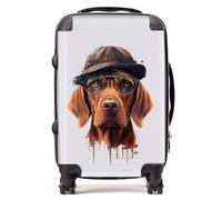 Warren Reed - Designer Hungarian Vizsla Dog Splashart Suitcase - Lightweight Hard Case, TSA Lock, 4 Spinner Wheels