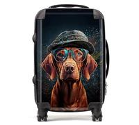 Warren Reed - Designer Hungarian Vizsla Dog Splashart Suitcase - Lightweight Hard Case, TSA Lock, 4 Spinner Wheels