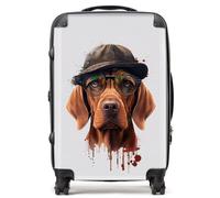 Warren Reed - Designer Hungarian Vizsla Dog With Glasses Splashart Suitcase Medium, Multi