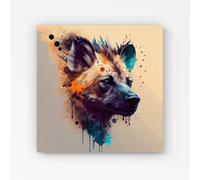 Warren Reed - Designer Hyena Face Splashart Light Background Canvas in Brown | Size: W16" x H16" Warren Reed - Designer Brown W16" x H16"